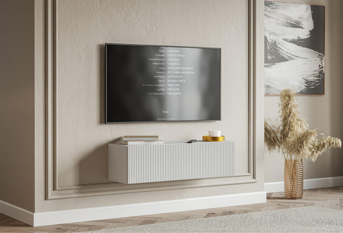 TV-LOWBOARD Veldio hängend Weiß 100/28/32 cm - Weiß, Holzwerkstoff (100.8/28.5/31.6cm) - Selsey