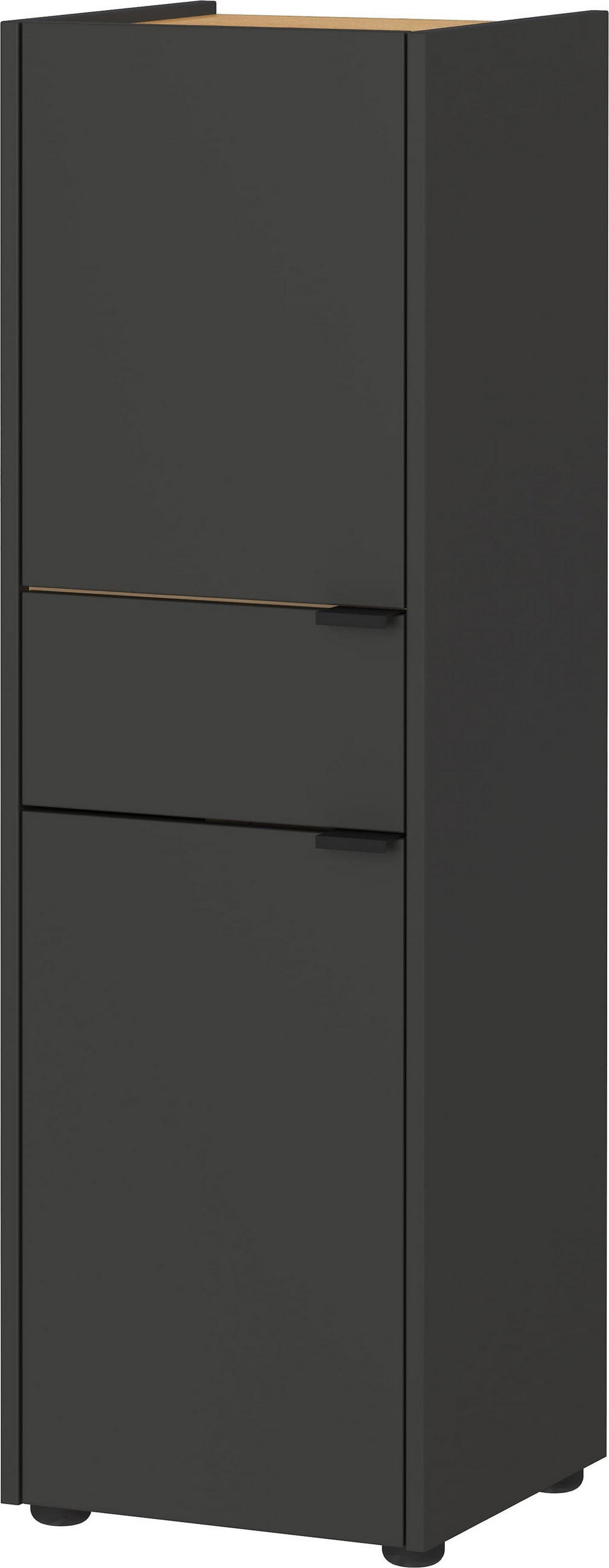 MIDISCHRANK mit Schublade aus Eiche-Optik mit Soft-Close-Funktion, Grau-Beige 34x34x111 cm - Grau, Holz/Metall (34/111/34cm) - KADIMA DESIGN