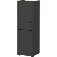 MIDISCHRANK mit Schublade aus Eiche-Optik mit Soft-Close-Funktion, Grau-Beige 34x34x111 cm - Grau, Holz/Metall (34/111/34cm) - KADIMA DESIGN