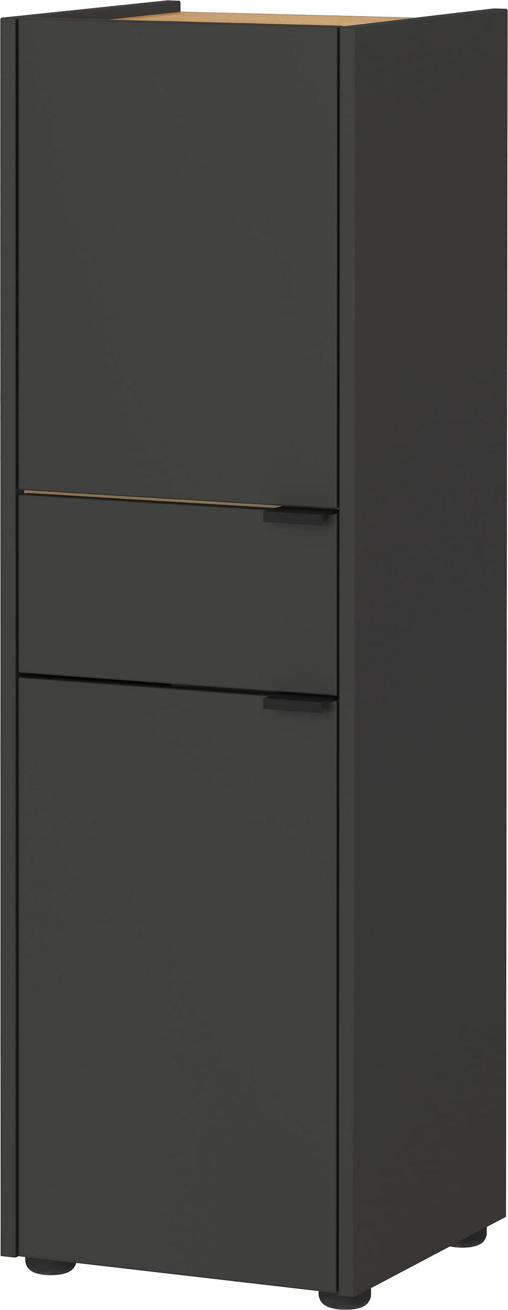 MIDISCHRANK mit Schublade aus Eiche-Optik mit Soft-Close-Funktion, Grau-Beige 34x34x111 cm - Grau, Holz/Metall (34/111/34cm) - KADIMA DESIGN