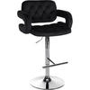 BARHOCKER Samt schwarz - Chromfarben/Schwarz, Textil (62/103/55cm) - CLP
