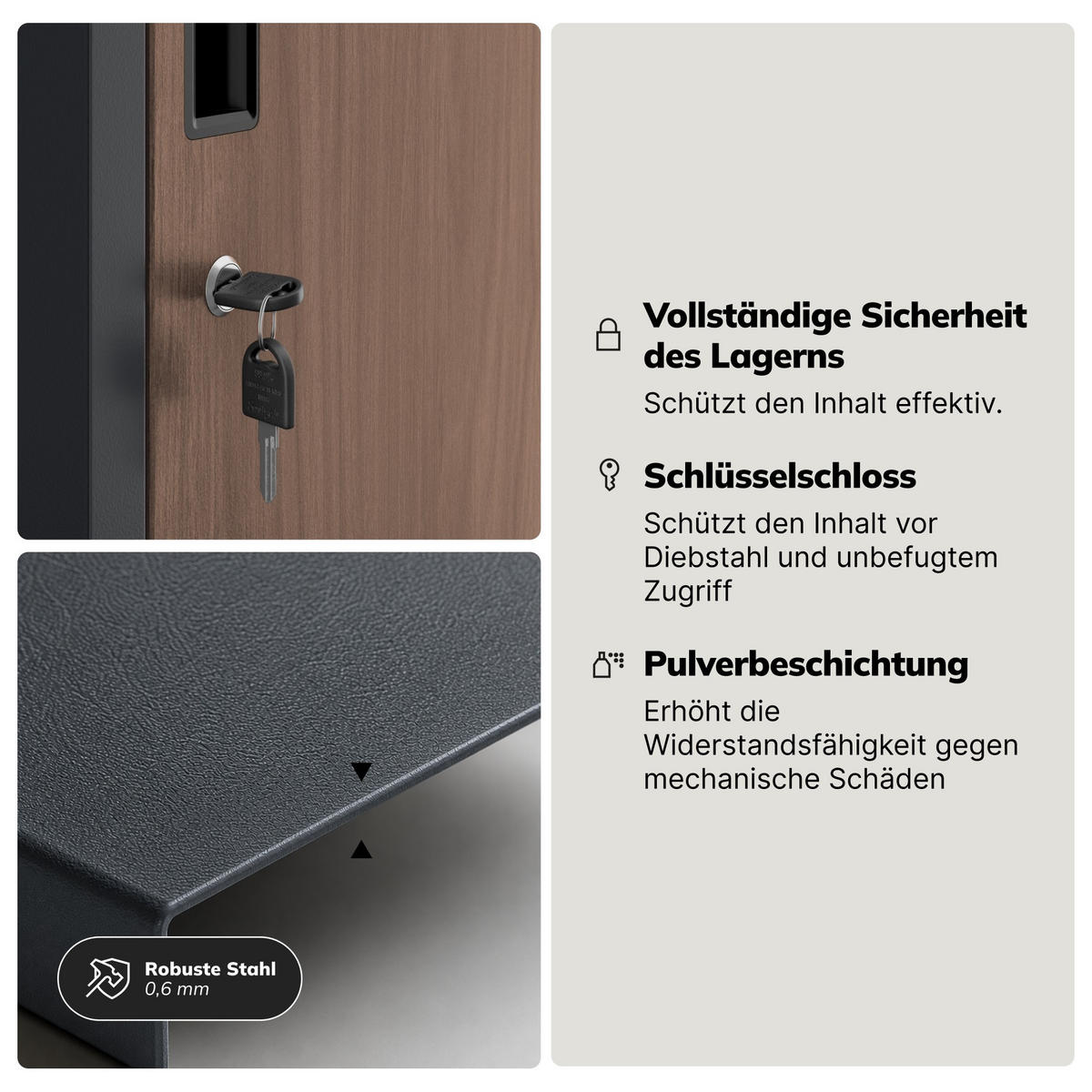 ARBEITSSCHUTZ-KLEIDERSCHRANK IGOR 1 Plus 185 × 32 × 45 cm - Nussbaumfarben, Metall (32/185/45cm) - Jan Nowak