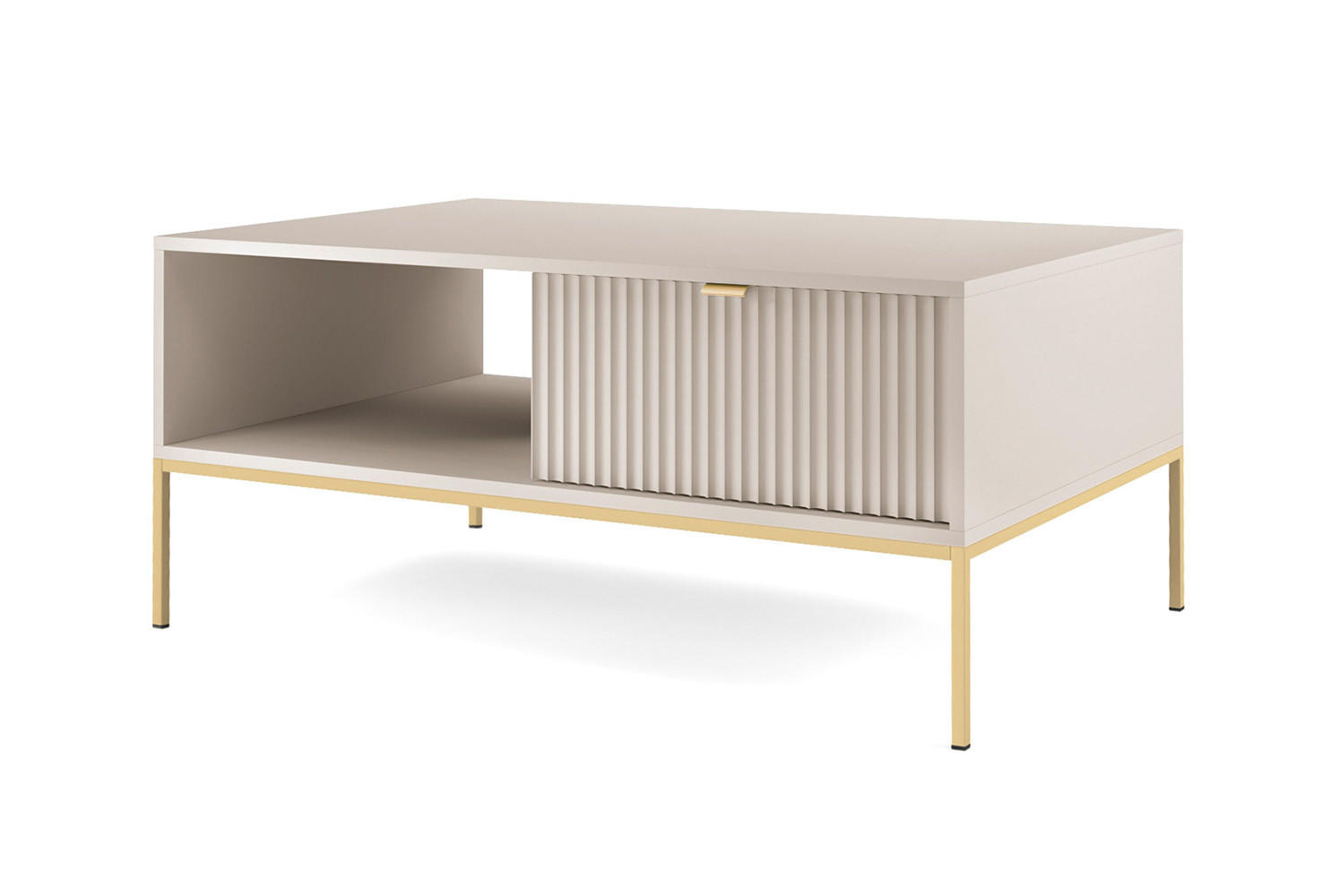 COUCHTISCH Nova Kaschmir / Gold 104 / 68 / 46cm - Goldfarben/Creme, Holz/Holzwerkstoff (68/104/46cm) - Feldmann-Wohnen