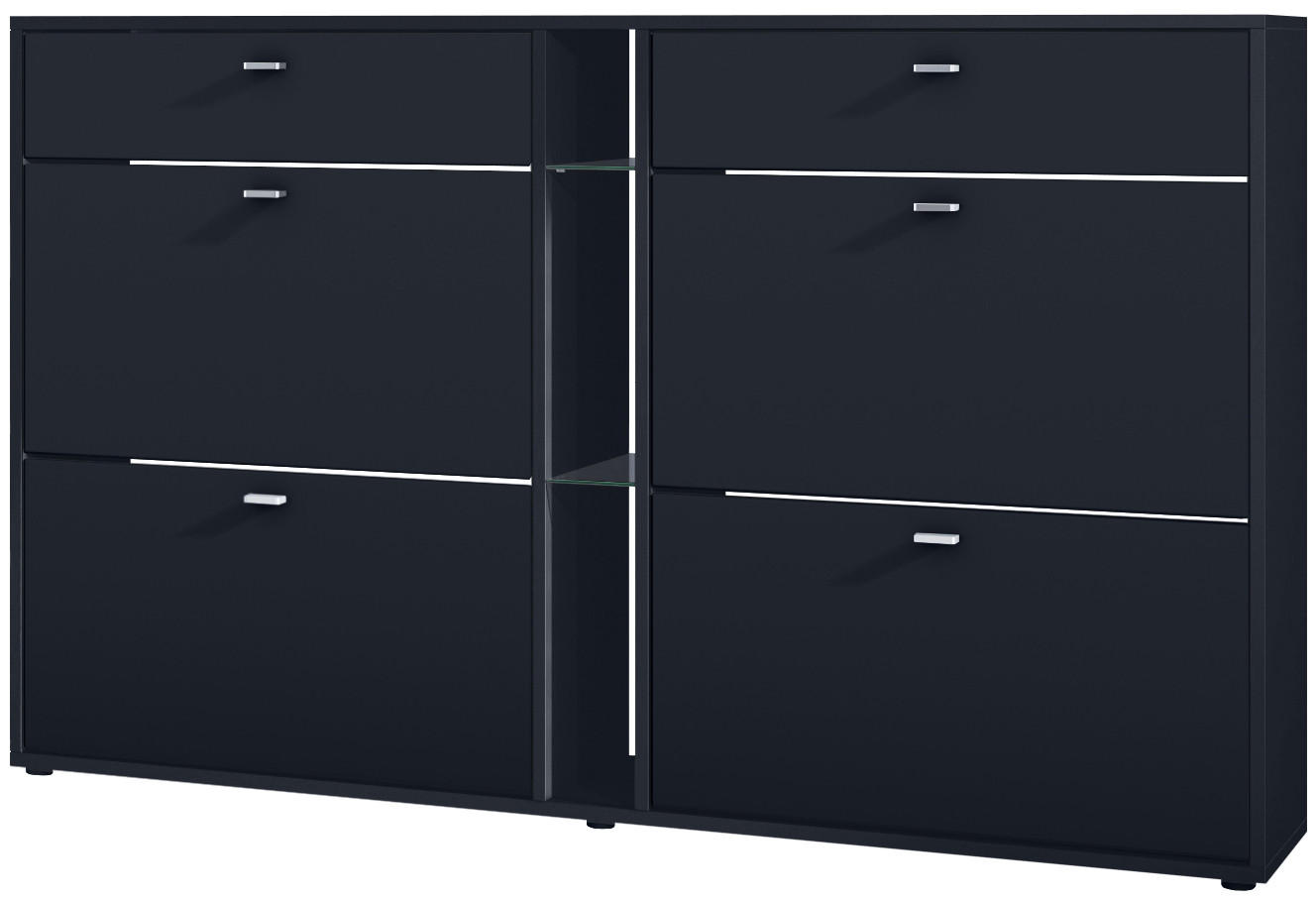 Vladon Schuhschrank Schwarz 155.5x95x28 cm