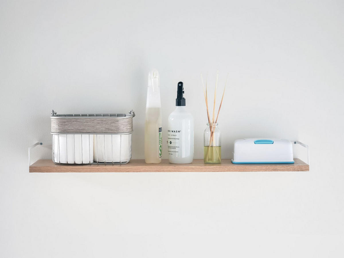 WANDREGAL Tower naturbraun 76/7/20 cm - Weiß, Holz (76/20/7cm) - Yamazaki