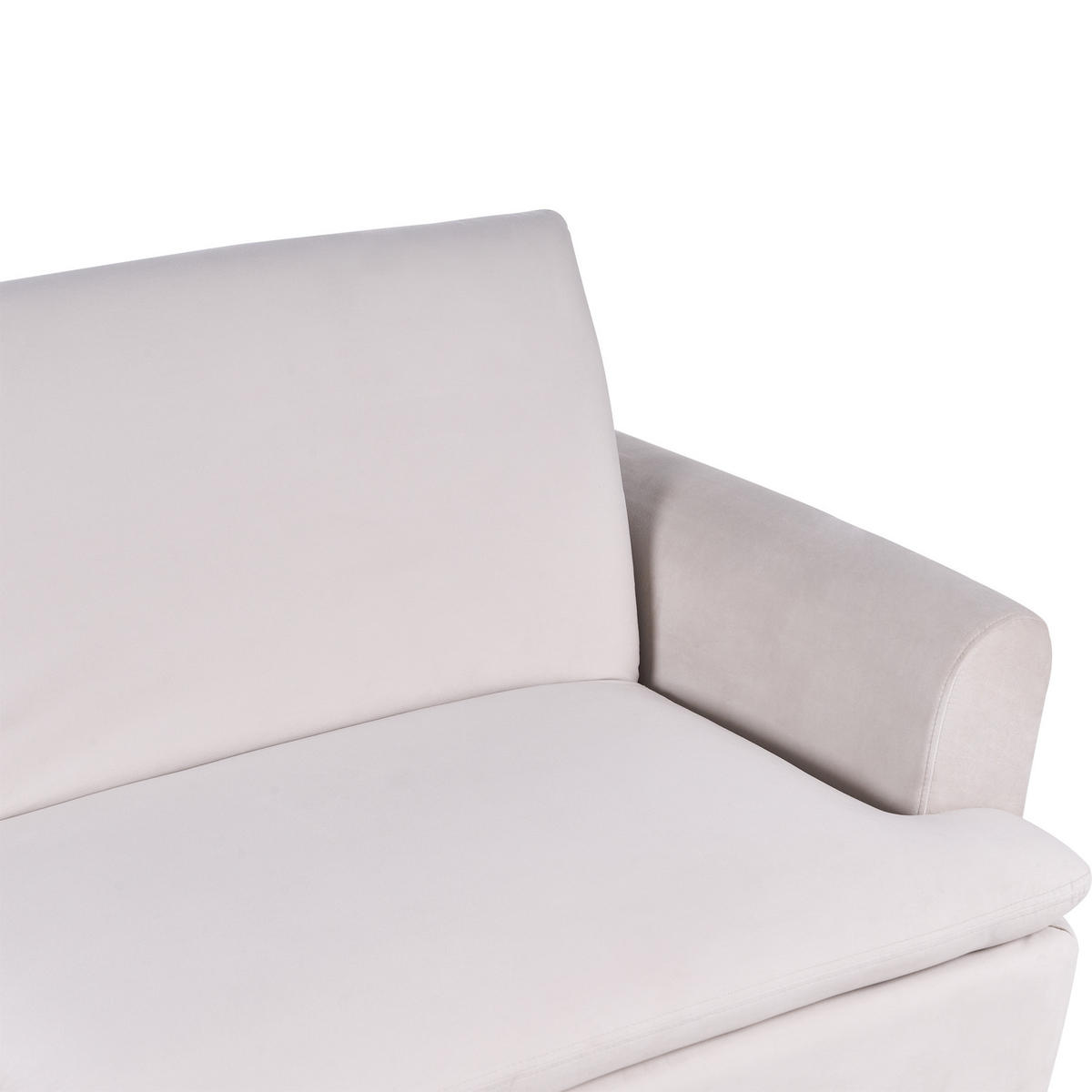 3-SITZER-SCHLAFSOFA Samtstoff Beige Vettre - Beige/Goldfarben, Textil (210/88/84cm) - Beliani