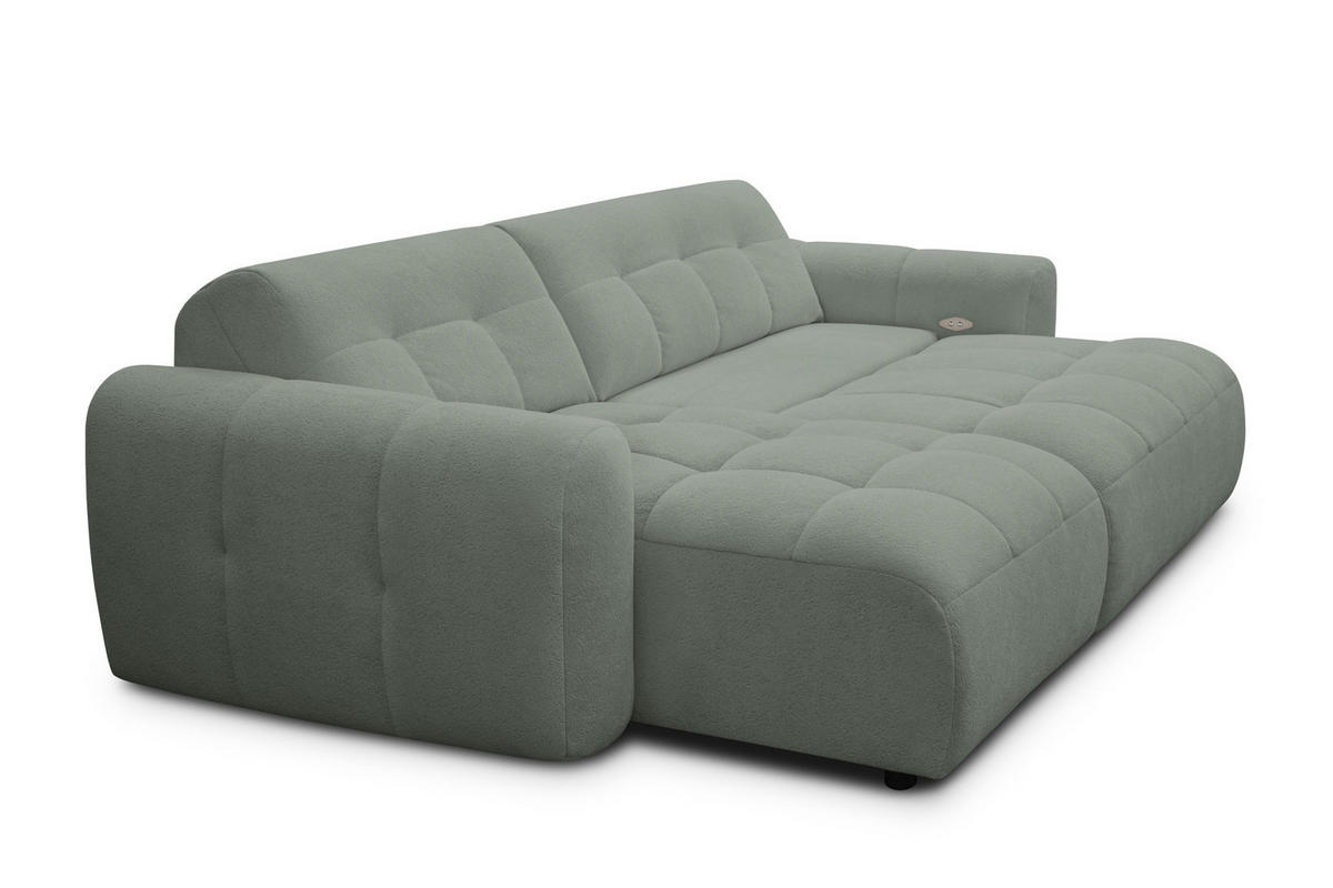 ECKSOFA LUMERO 4-Sitzer LINKS, olive - Schwarz/Olivgrün, Holz/Textil (275/166cm) - Courtois Laville