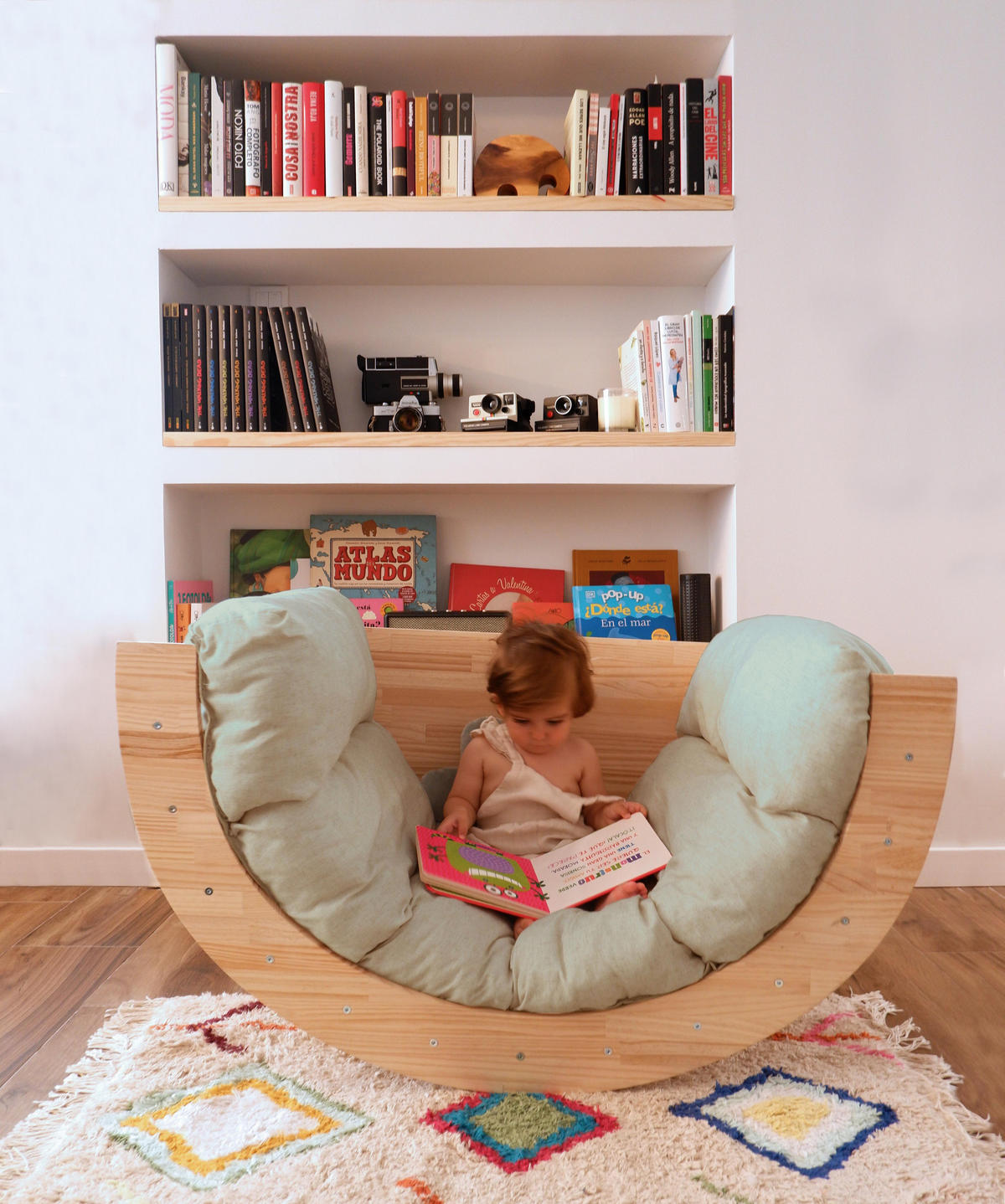 LEINEN-MATRATZE für Spielbogen türkis FIT ARCH CUSHION - Hellblau, Textil (60/7/160cm) - RNT By Really Nice Things