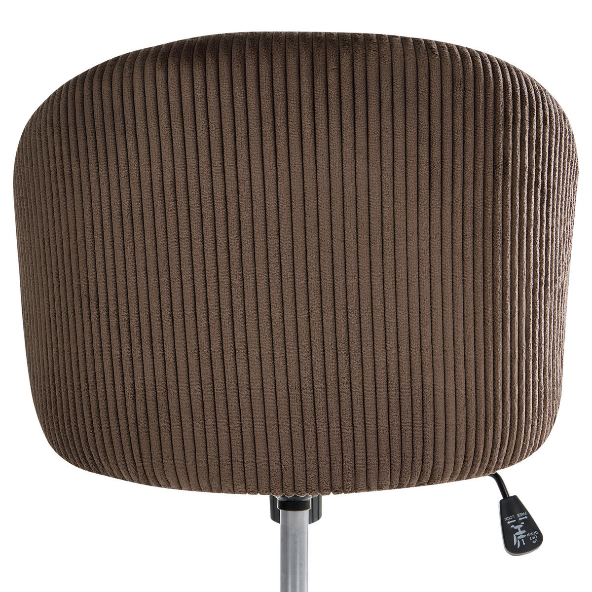 BÜROSTUHL Cord Dunkelbraun Miles - Dunkelbraun, Textil (55/76/55cm) - Beliani