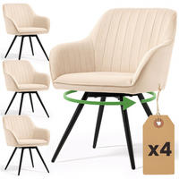 DREHSTUHL 4er-SET Beige, Schwarz 55/83/58 - Beige/Schwarz, Textil (55/83/58cm) - RAUMHIRSCH FURNITURE