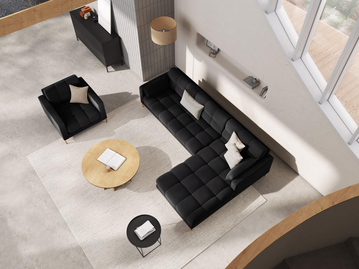 SESSEL Mamaia aus Samt schwarz - Schwarz, Textil (92/75/87cm) - Micadoni