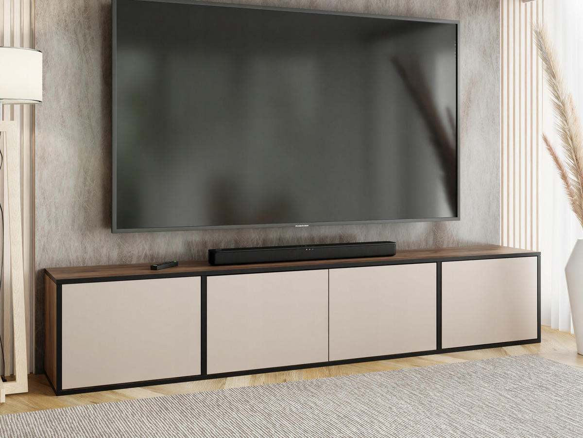 TV-LOWBOARD EDI 4 Craft Gold Eiche / Kaschmir – 4-türig - Honigeiche/Kaschmir, Holzwerkstoff (206.4/42/38.9cm)