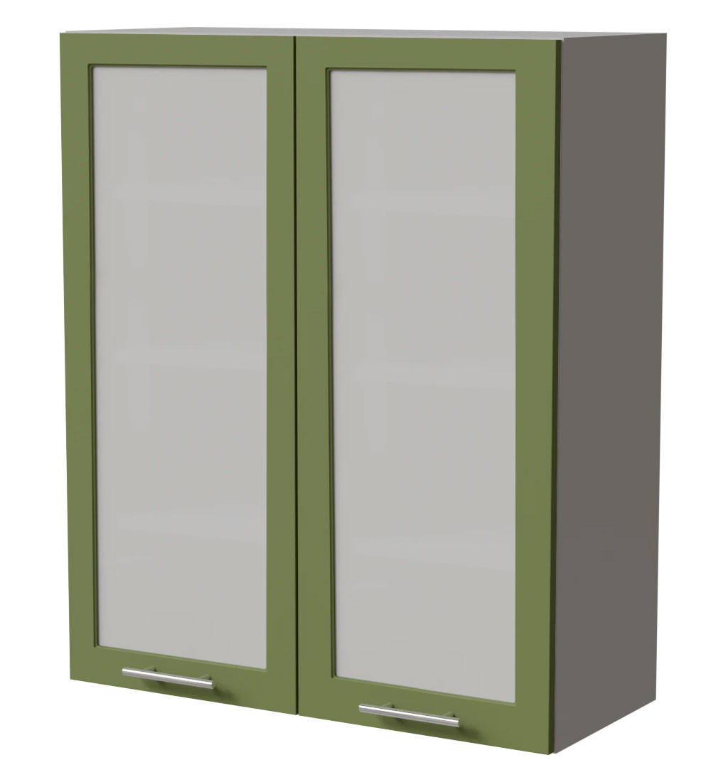 HÄNGESCHRANK Brerra W4S/80 Grau / RAL 6025 farngrün Matt 80 / 32,5 / 96cm - Grau/Grün, Holz/Holzwerkstoff (80/96/32.5cm) - Feldmann-Wohnen