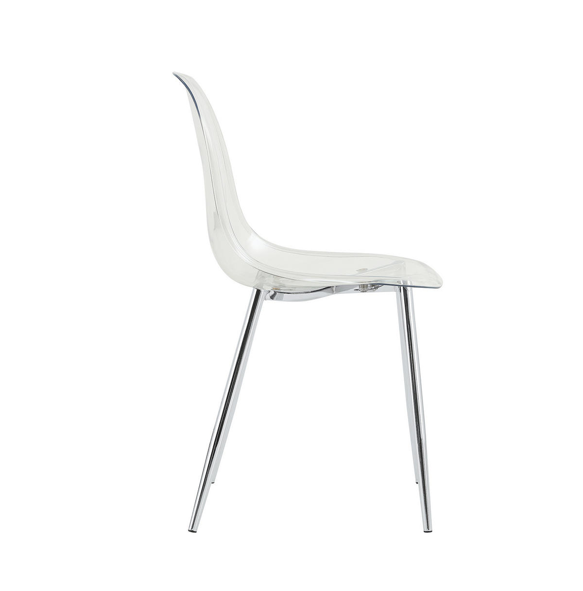 ESSZIMMERSTUHL 4er-Set 83 cm Kunststoff Transparent Metallbeine Silber - Silberfarben, Metall (45.7/83/44cm) - Meubliv