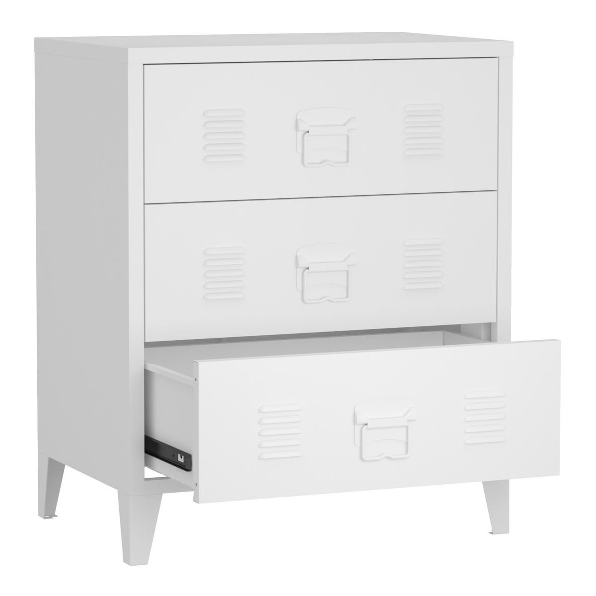 METALLSCHRANK Hämeenlinna - Weiß, Metall (60/72/40cm) - [en.casa]