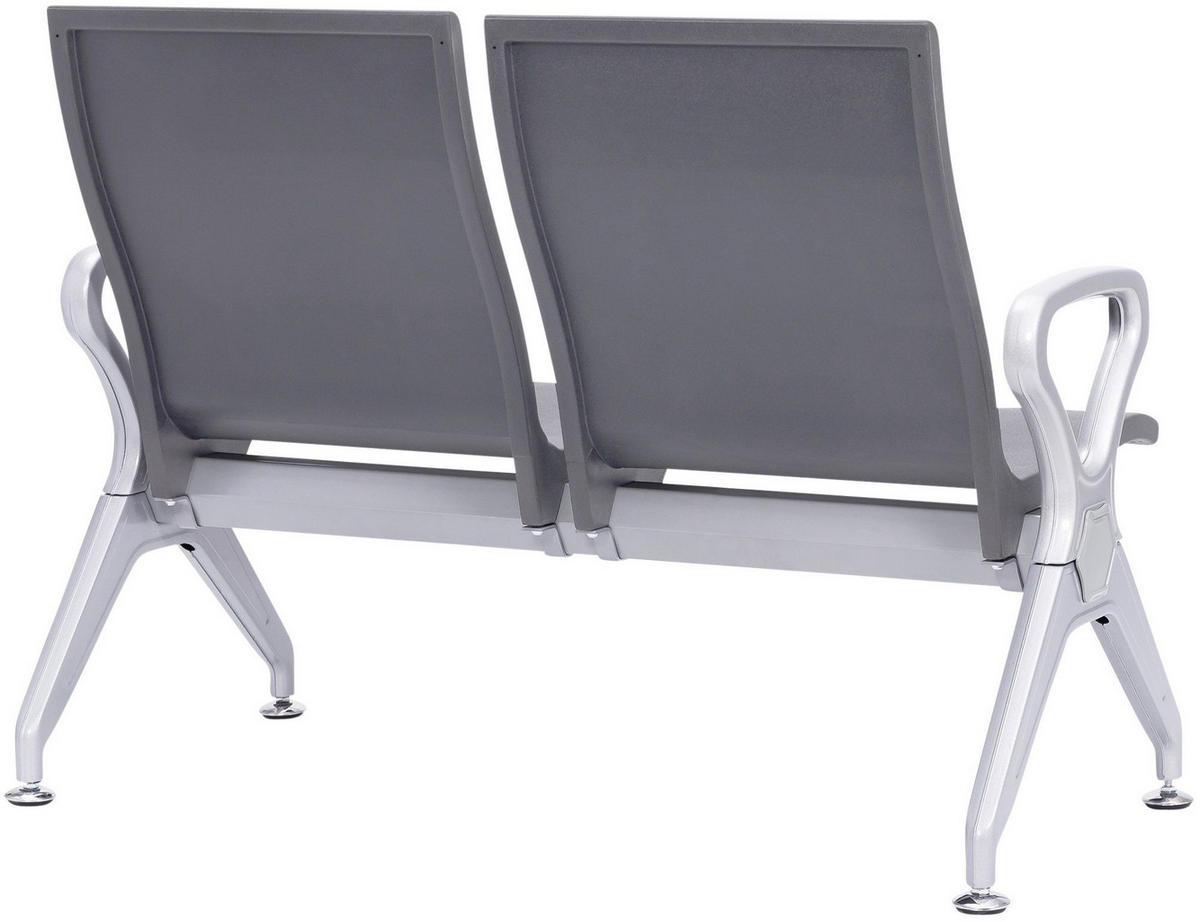 WARTEBANK Erik 2-Sitzer 118x59x89cm Kunststoff Grau Sitzbank - Grau, Kunststoff (118/89/59cm) - DELUKE