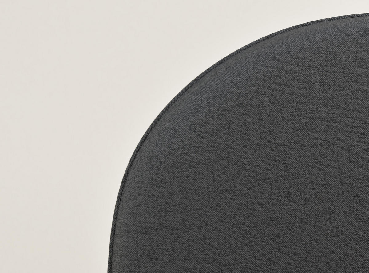 POLSTERBETT Koji Graphit 140/200 cm im Webstoff - Schwarz/Graphitfarben, Holz/Holzwerkstoff (140/200cm) - Maison de Reve