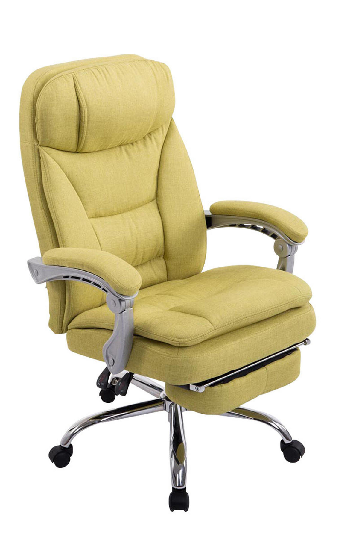 BÜROSTUHL XL Troja, Stoff Grün - Grün, Textil/Metall (67/122/67cm) - TPFLiving