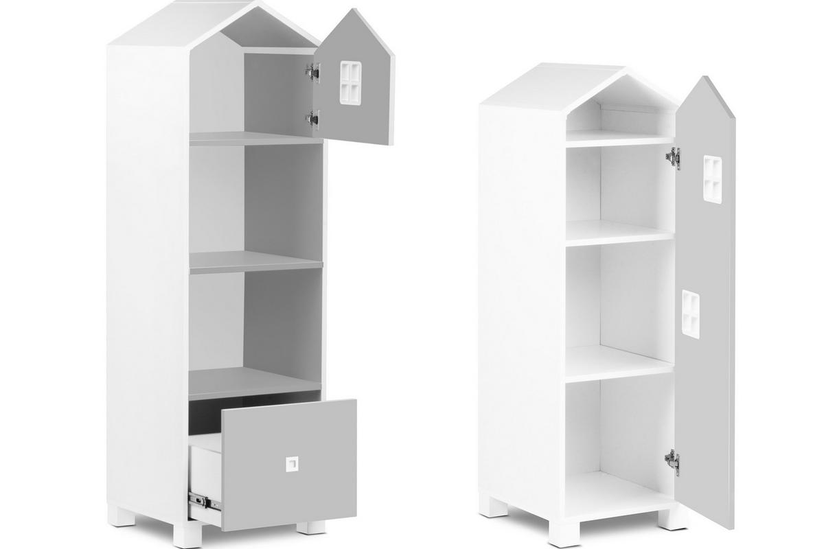 KINDERMÖBEL-SET MIRUM 6er-Set, Weiß/Grau - Weiß/Grau, Holz (57/173/45cm) - KONSIMO®