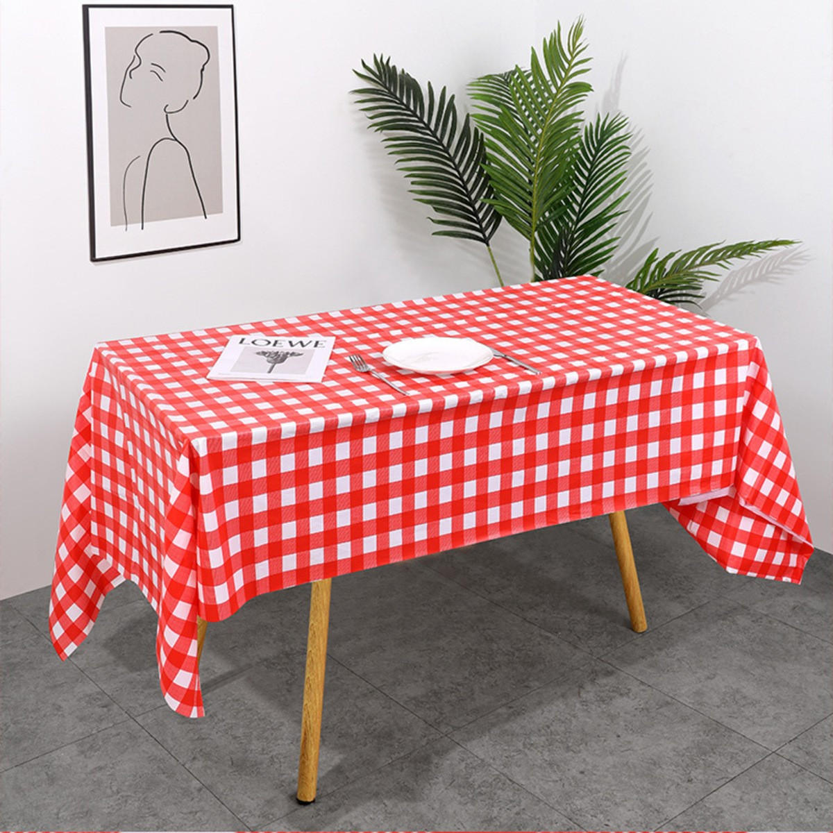 TISCHDECKE 174/137 cm 8 Stück - Rot, Kunststoff (137/274cm) - Authentics