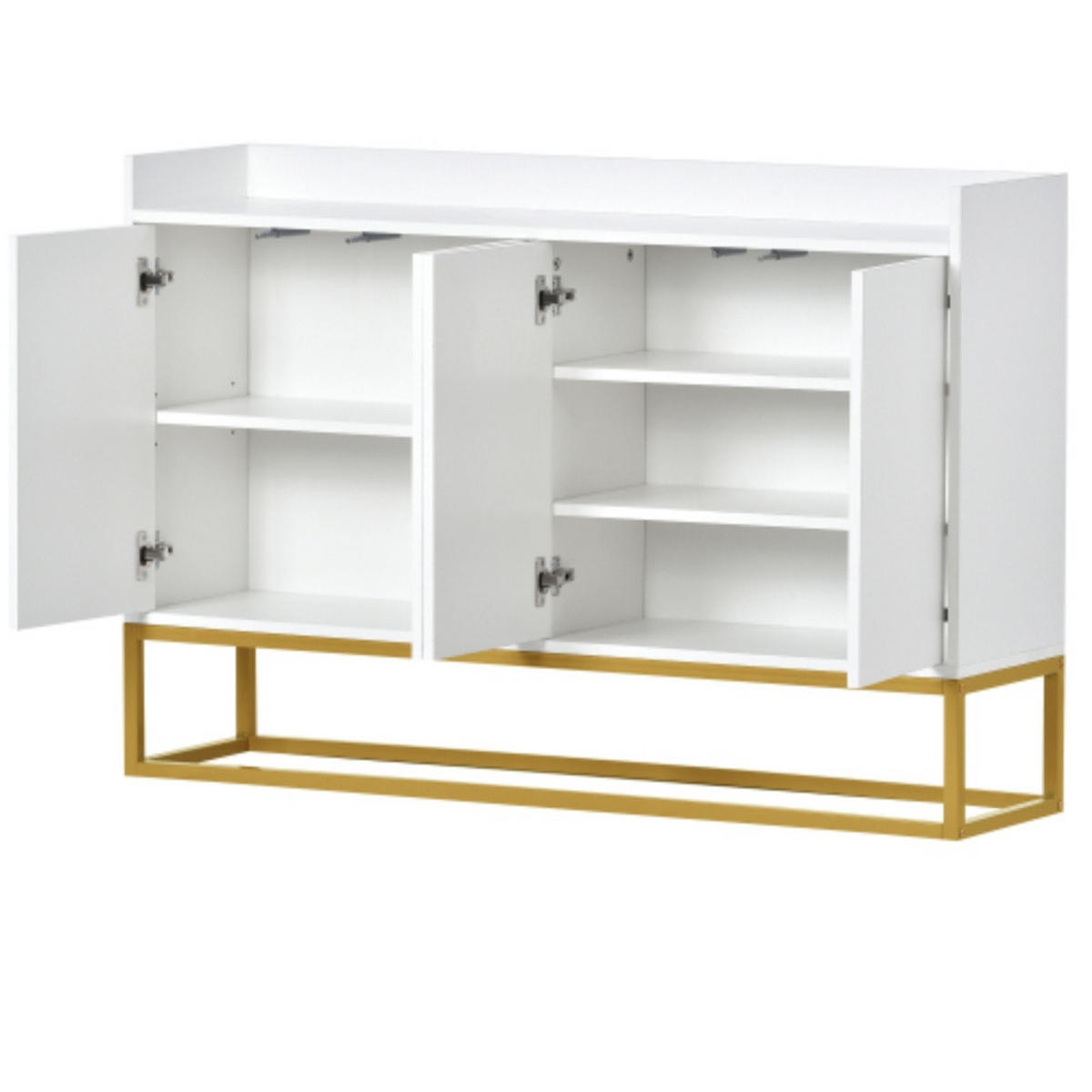 SIDEBOARD 120/30/80 cm weiß aus Holzwerkstoff mit 4 Türen - Weiß, Holzwerkstoff (120/80/30cm) - OKWISH