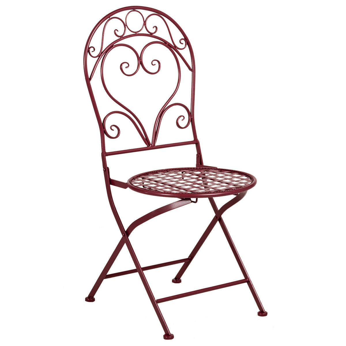 GARTENSTUHL 2er-Set Burgunderrot Albinia - Rot, Metall (42/94/55cm) - Beliani