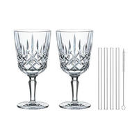 COCKTAILGLÄSER MIT GLASTRINKHALMEN Noblesse transparent 355 ml 2er Set - Transparent, Glas (0.355L) - Nachtmann