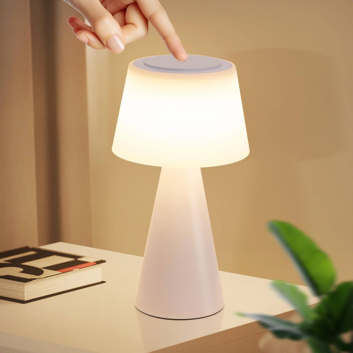 LED TISCHLEUCHTE Nava - Weiß, Kunststoff (13/13/26cm) - Nettlife