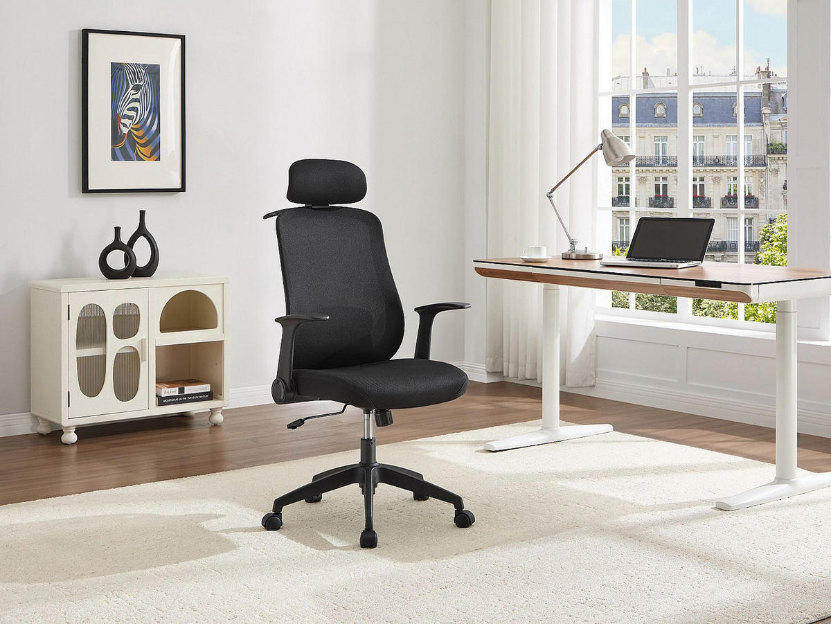 BÜROSESSEL - 64 x 63 - stoff - schwarz Zyliro - Schwarz, Textil (64/117/63cm) - Vente-Unique
