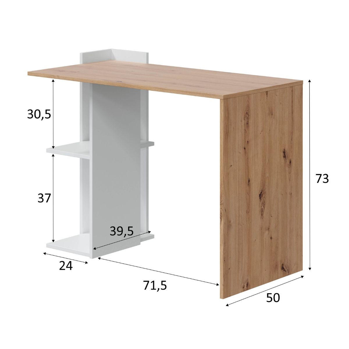 SCHREIBTISCH Kenia - L100 cm - Apfelbaumfarben, Holzwerkstoff (100/52/78cm) - Calicosy