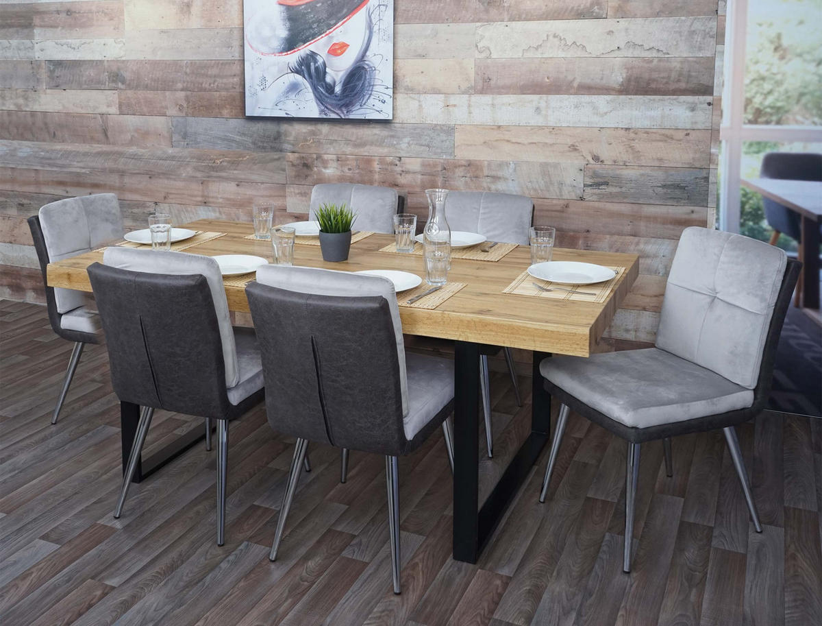 ESSZIMMERSTUHL Grau 6er-Set - Grau, Textil (46/91/66cm) - MCW