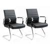 BESUCHERSTUHL OFFICE COMFORT 2er Set LB Kunstleder Schwarz - Silberfarben/Schwarz, Textil/Metall (56/94/64cm) - SVITA