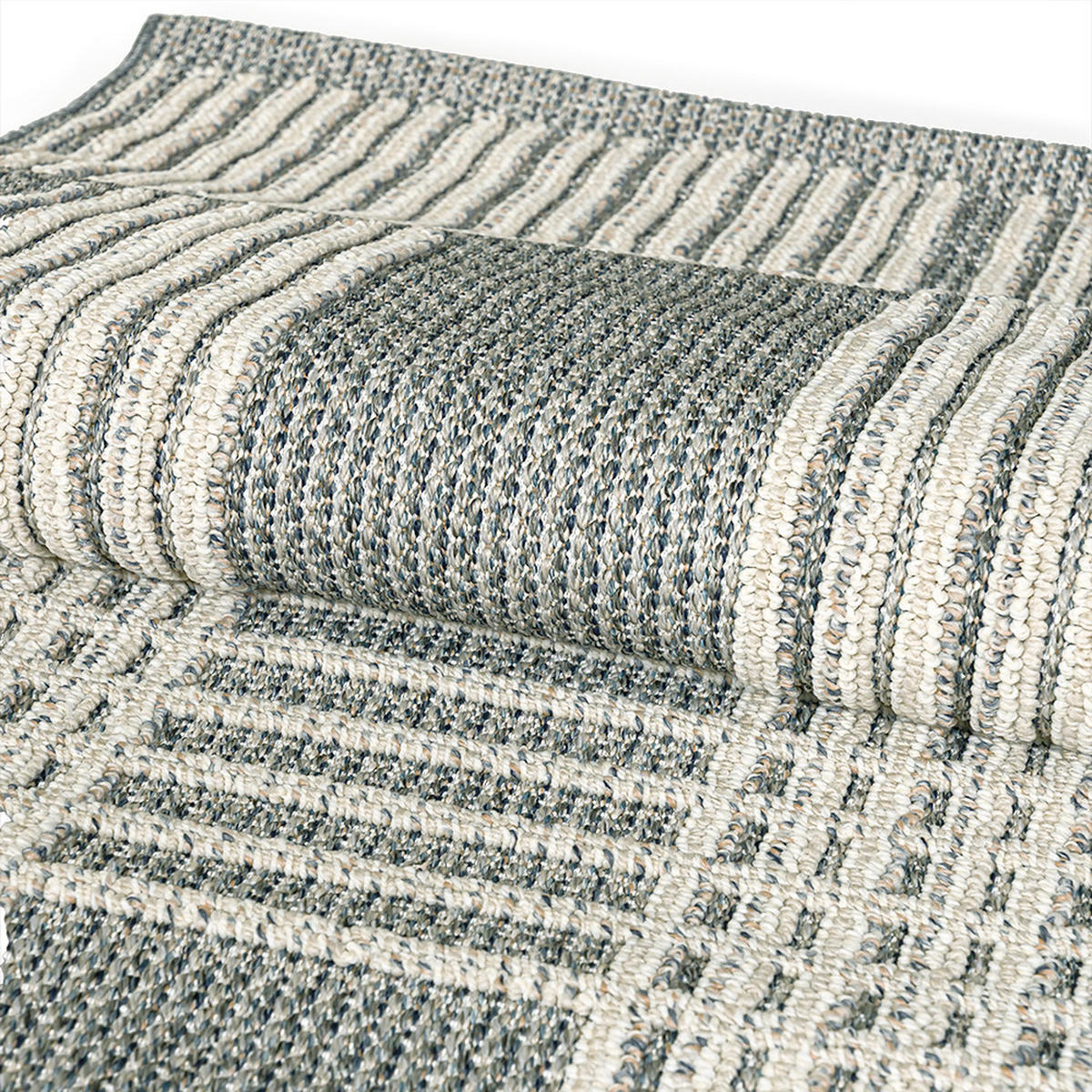 TEPPICH In-& Outdoor Cangas Plano Mazovia 120x170cm Beige Grau Abstrakt Kurzflor - Beige, Textil (120/170cm) - Mazovia