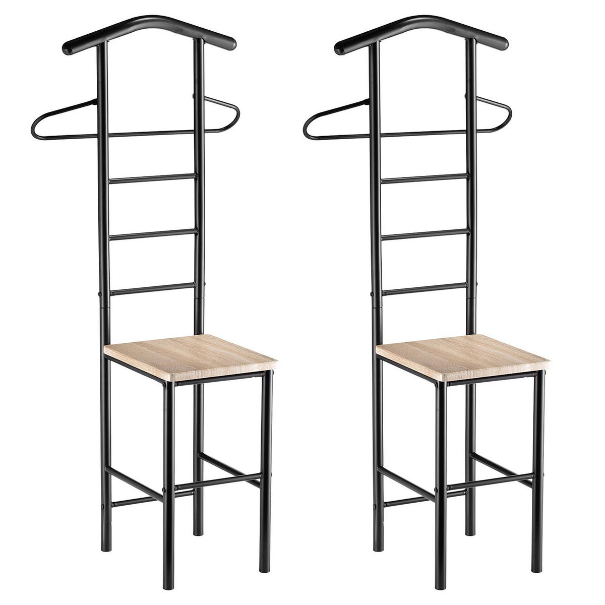 HERRENDIENER JIVO 2ER-SET - Schwarz/Sonoma Eiche, Metall (53/121/47cm) - CARO-Möbel