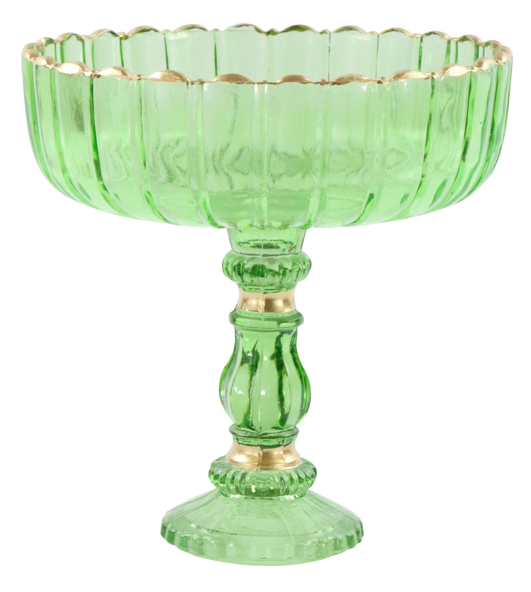DEKOSCHALE Riviera grün - Grün, Glas (20/22cm) - FURNARO