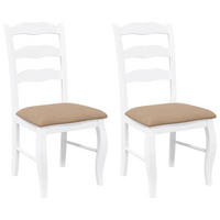 ESSZIMMERSTÜHLE Resz mit Kissen 2er-Set Weiß-Braun - Braun, Holz (48/99/53.5cm) - DELUKE