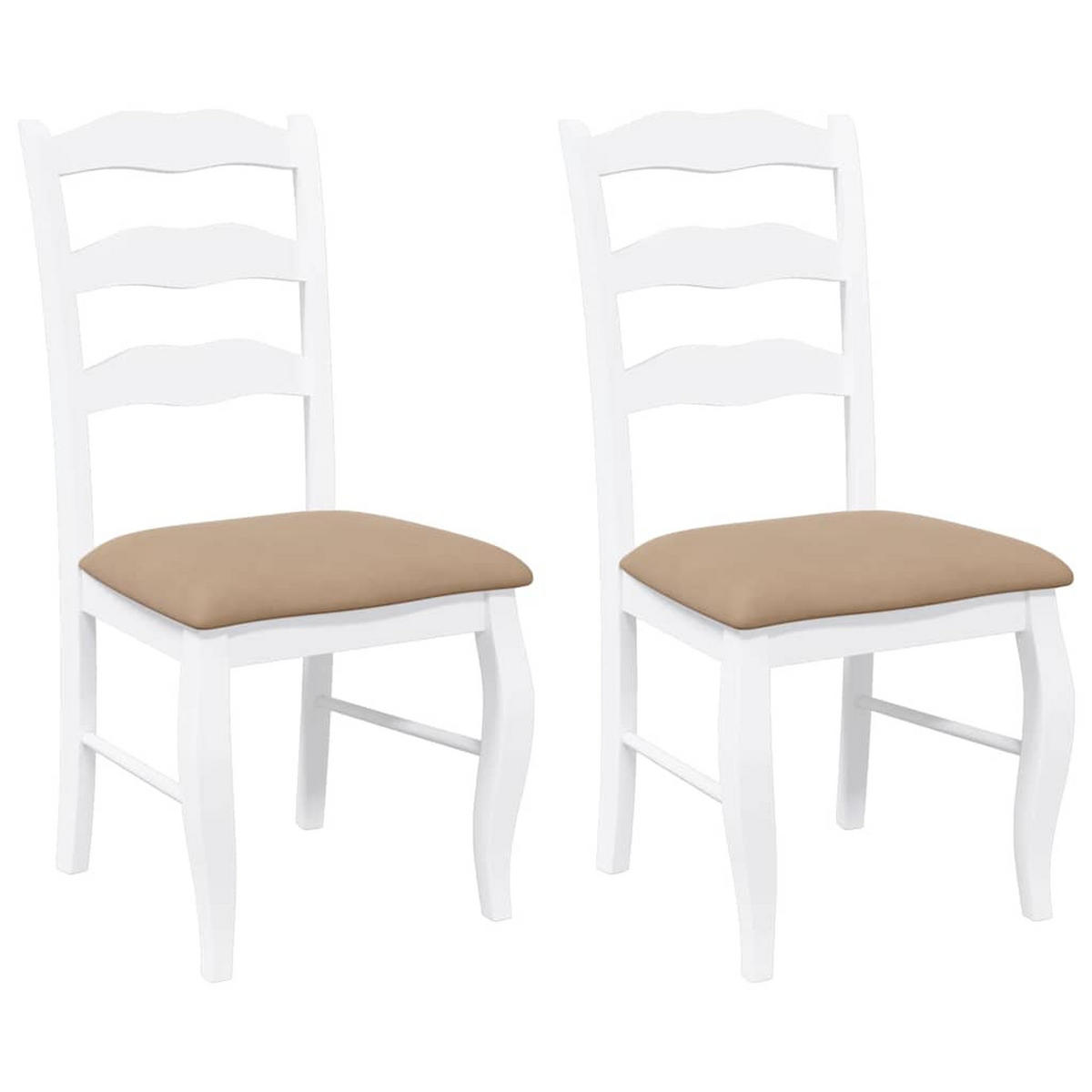 ESSZIMMERSTÜHLE Resz mit Kissen 2er-Set Weiß-Braun - Braun, Holz (48/99/53.5cm) - DELUKE