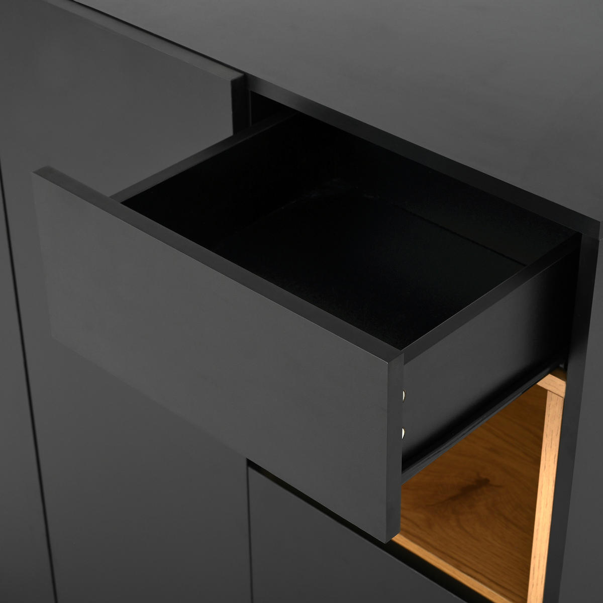 SCHUHSCHRANK 1 Schublade Schwarz Holz Verstellbare Böden - Schwarz, Holzwerkstoff (39.5/100.5/105cm) - FLIEKS