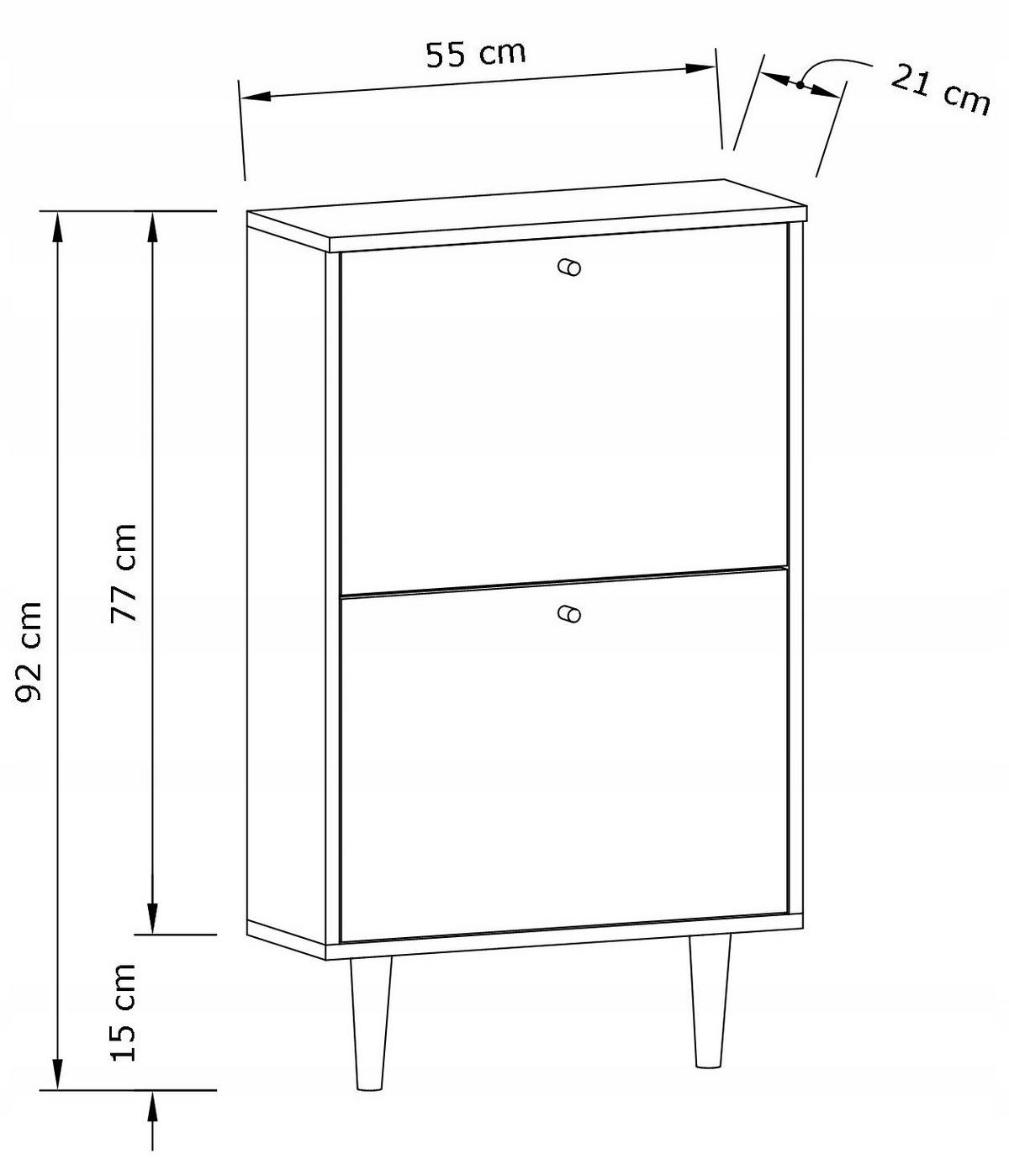 SCHUHSCHRANK Dotti 520 Kaschmir 55/21/92 cm Wandmontage - Kaschmir, Holzwerkstoff (55/92/21cm) - Matkam Möbel