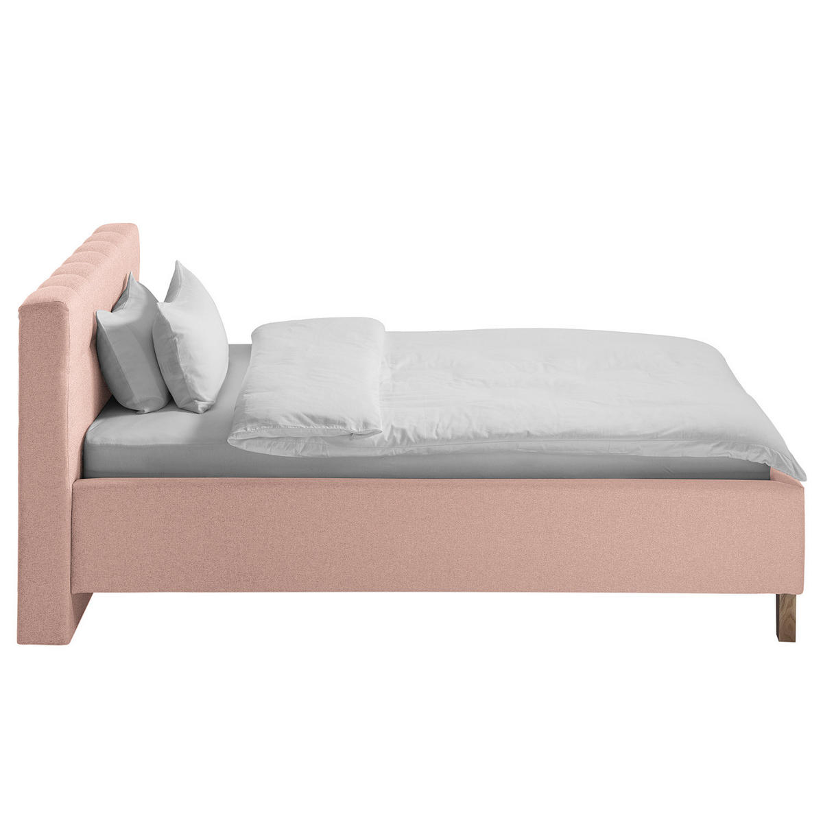 POLSTERBETT - Webstoff - Rosa, Holz/Textil (140/200cm) - home24