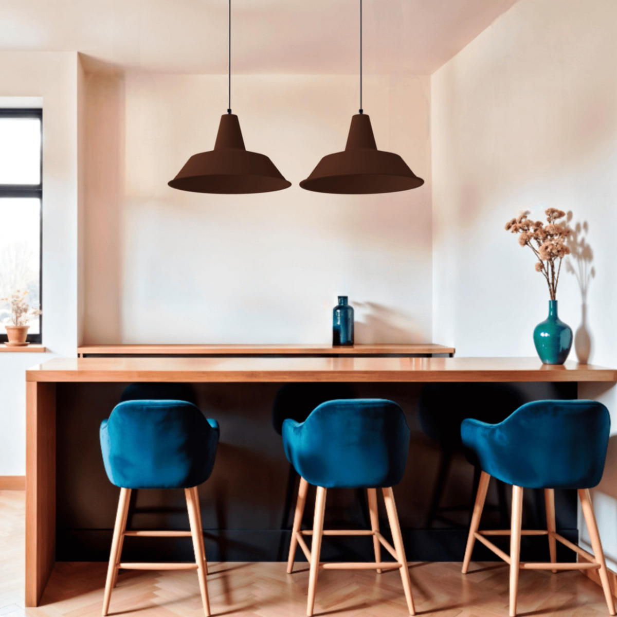 HÄNGELEUCHTE Duna Linear - Dunkelbraun, Metall (35/70/120cm) - Lumicom