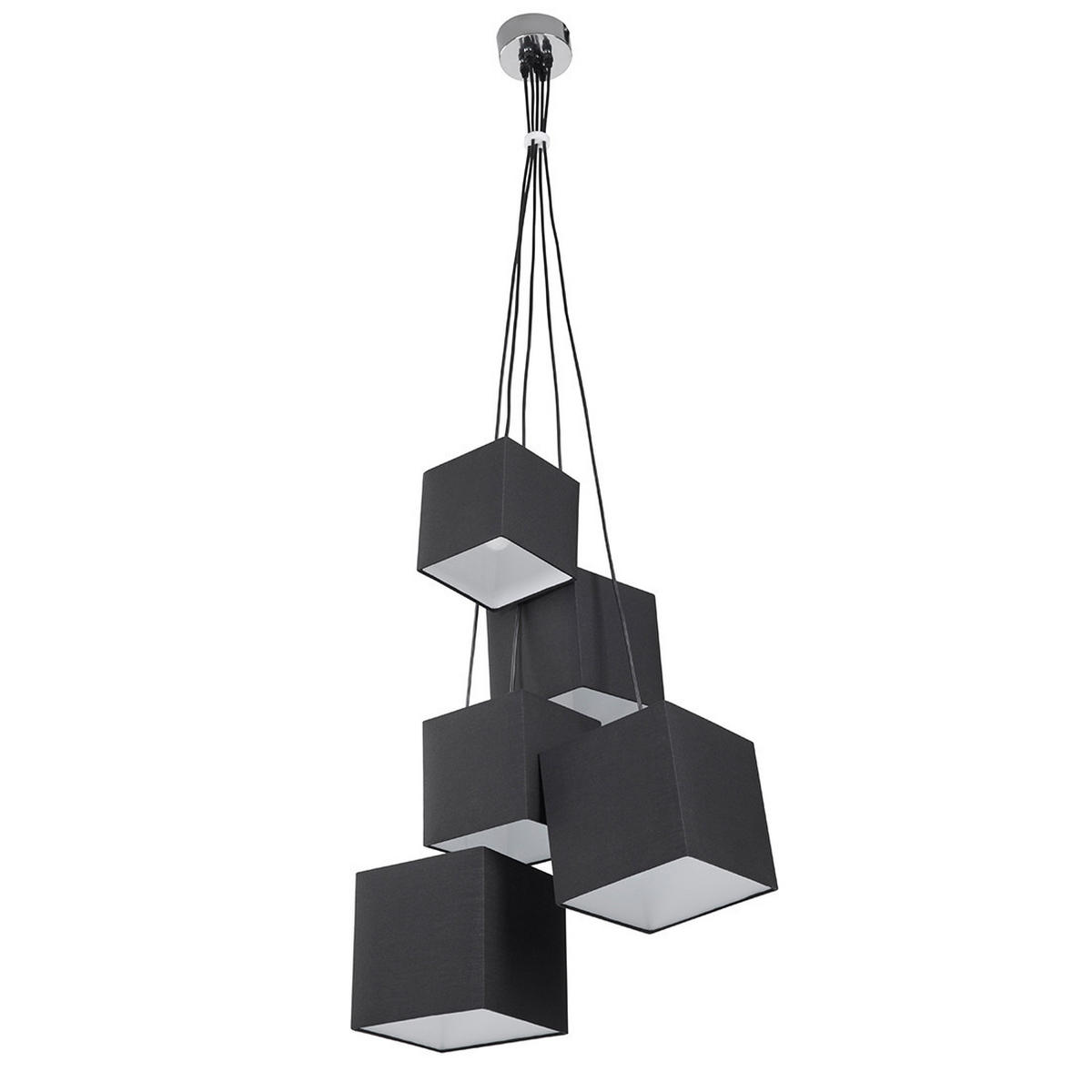 HÄNGELEUCHTE Mesta 45/45/156 cm - Schwarz, Textil (45/45/156cm) - Beliani