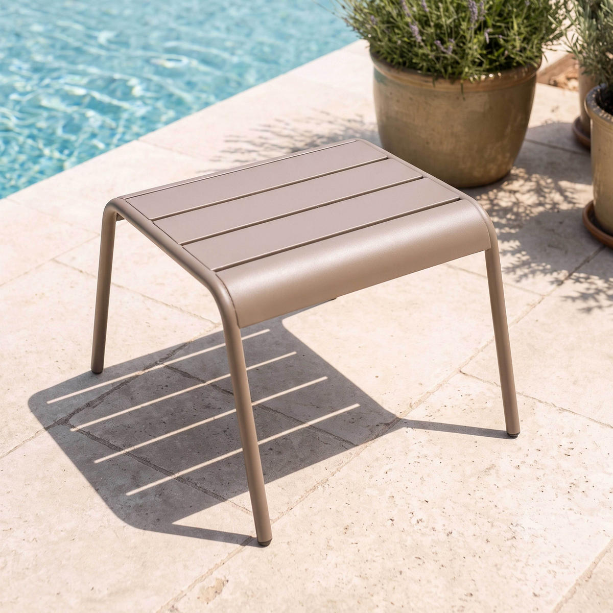 GARTENHOCKER, Taupe - Taupe, Metall (44/30/40cm) - Oviala