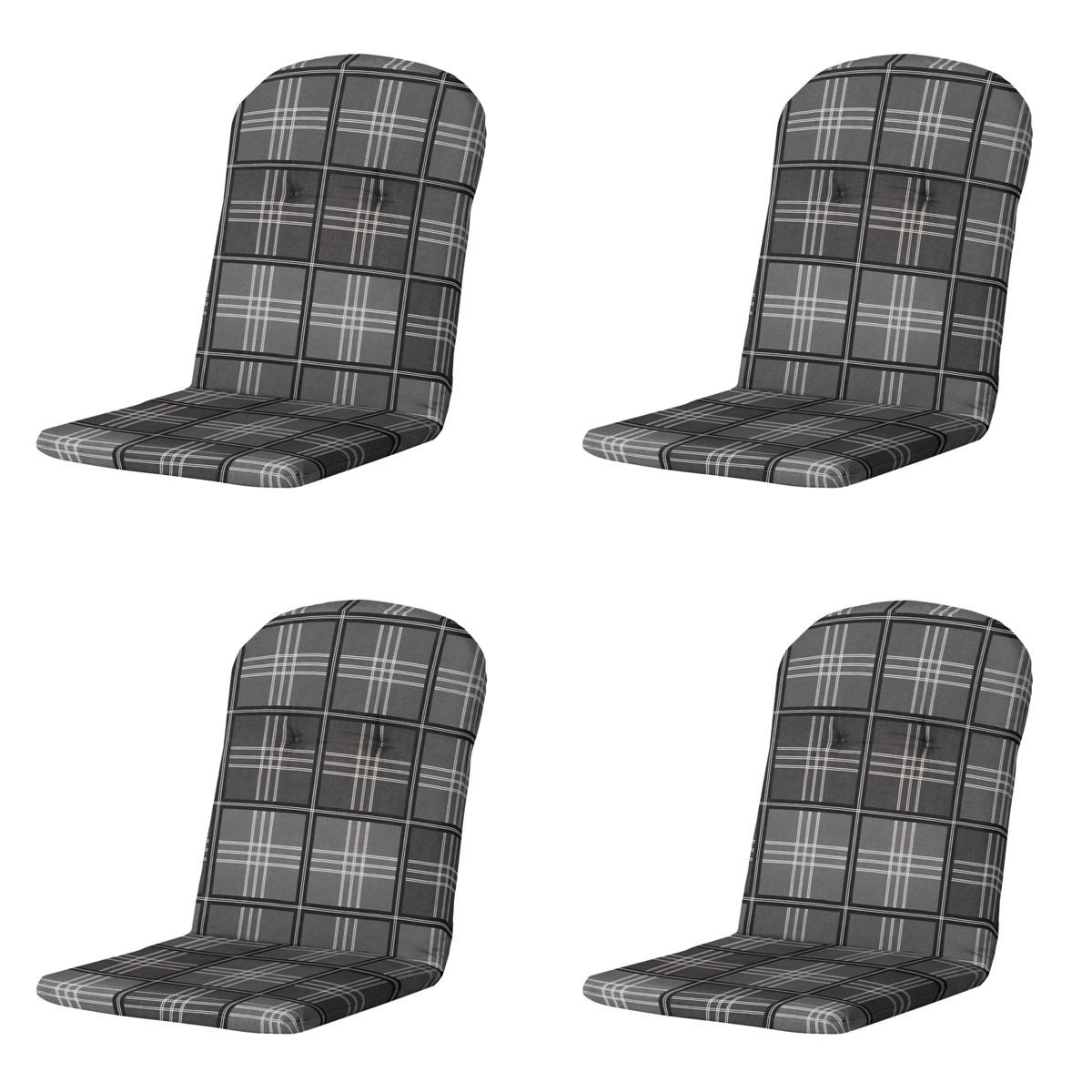 GARTENSTUHLKISSEN Patchy 96/45 cm 4er-Set - Grau, Textil (45/8/96cm) - Madison