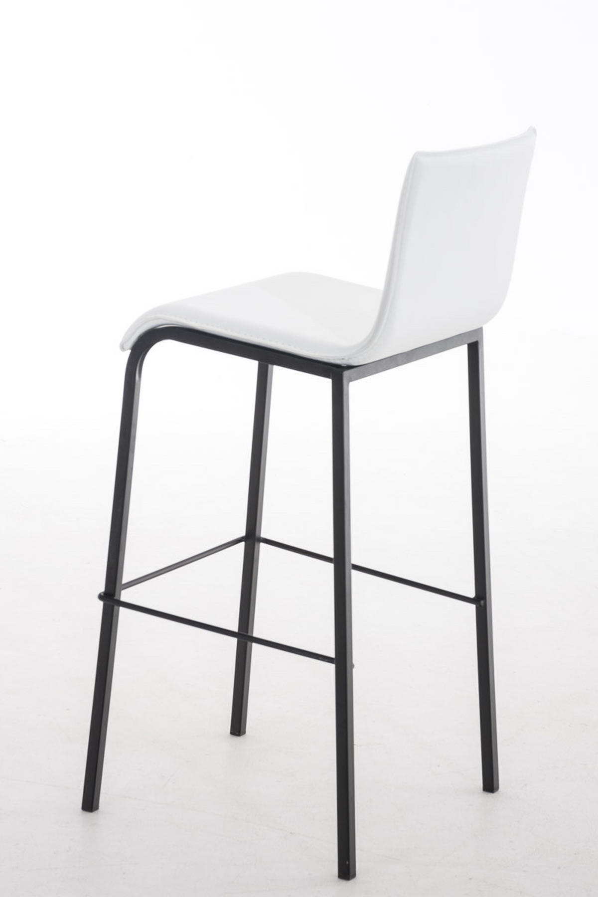 BARHOCKER Lederlook Weiß - Schwarz/Weiß, Textil/Metall (43/103/51cm) - CLP