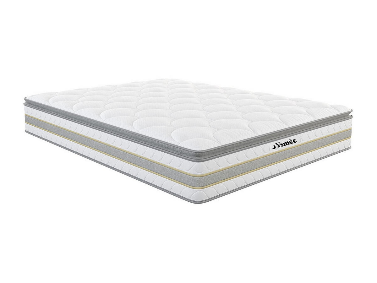 STANDARDMATRATZE - 2 Personen - stoff - weiß Canterbury - Weiß, Textil (160/200cm) - Vente-Unique