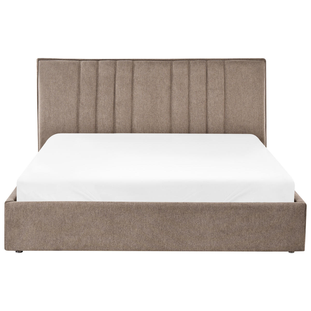 BETT mit Stauraum 160/200 cm Stoff Taupe Tarascon - Taupe, Textil (160/200cm) - Beliani