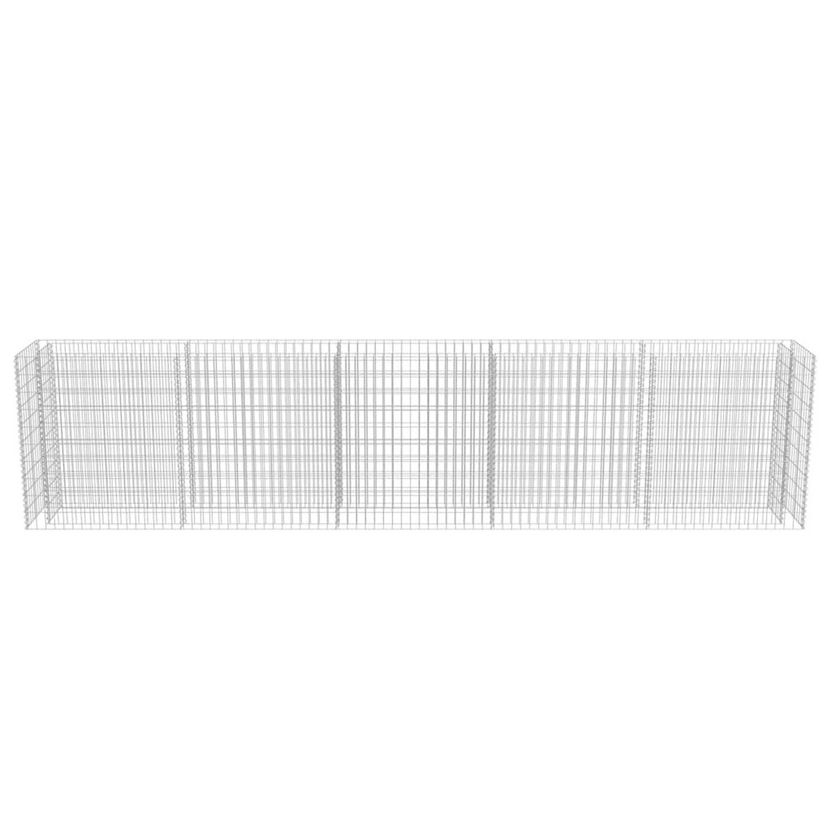 GABIONEN Hochbeet ROON aus Stahl | 450x50x100cm | Steinkorb Gabionengitter - Silberfarben, Metall (450/100/50cm) - DELUKE