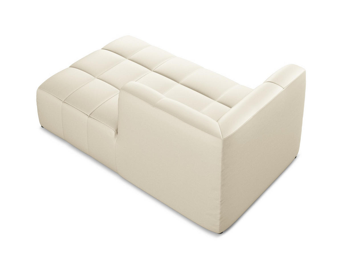 SOFAELEMENT Rechts Kunstleder Beige - Creme/Schwarz, Holzwerkstoff/Kunststoff (101/77/175cm) - Makamii