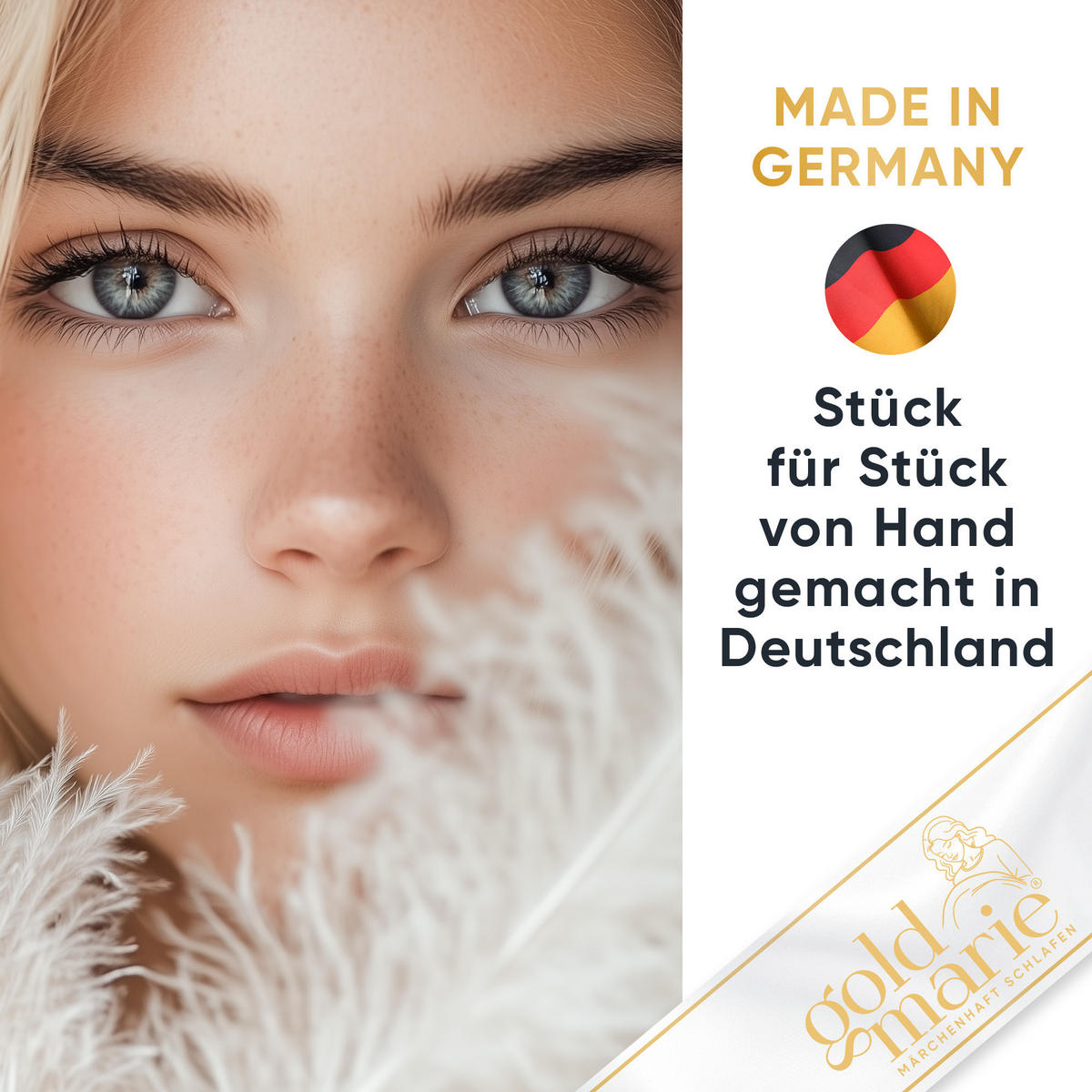 DAUNENKOPFKISSEN GOLDIE 50% Gänsedaunen weich - Weiß, Naturmaterialien/Textil (80/80cm) - Goldmarie 